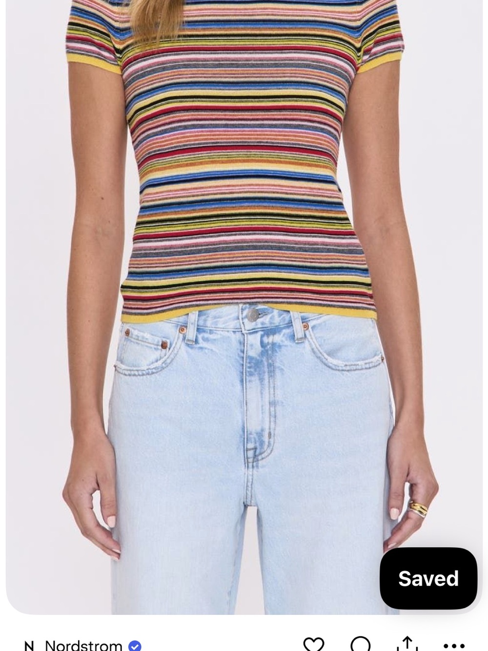 pistola Multicolor Striped Short Sleeve Knit Top